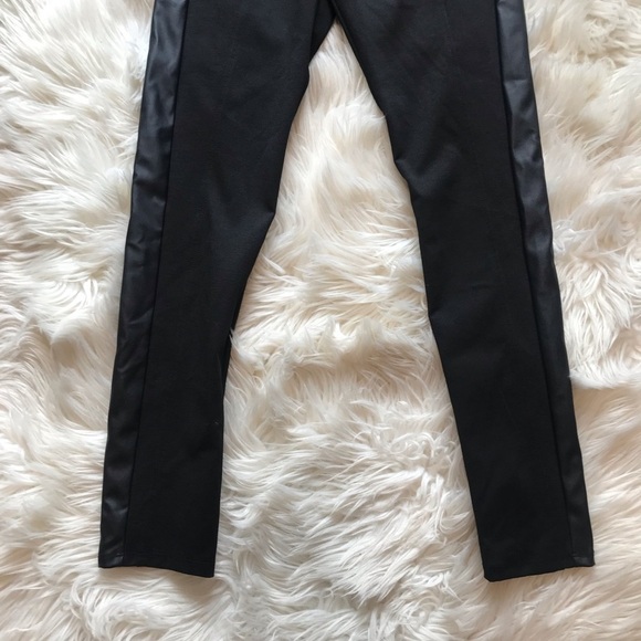NWT BCBGeneration Black Faux Leather Trim Leggings - Picture 2 of 6